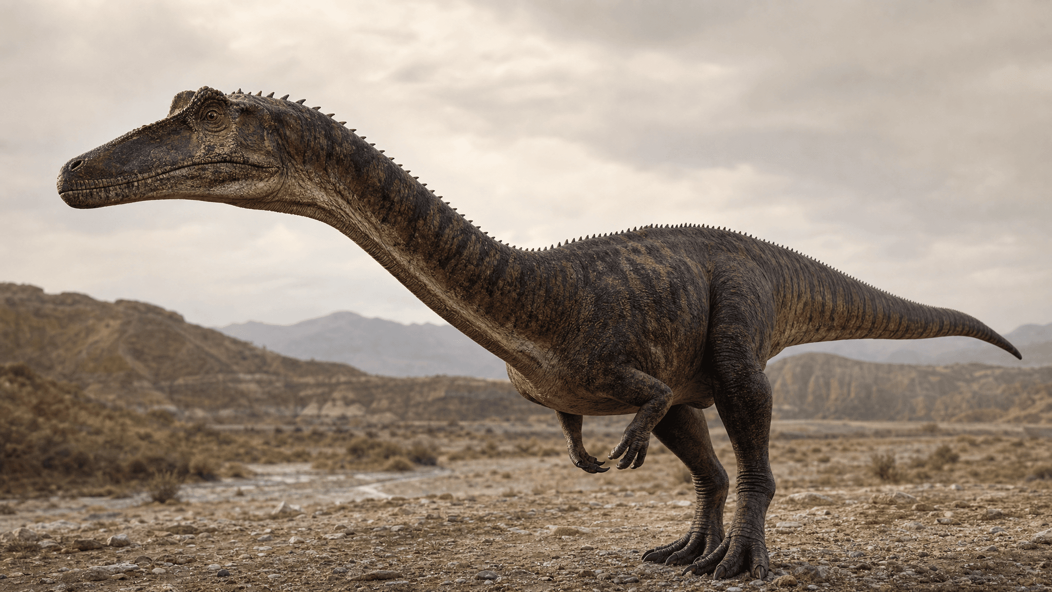Künstlerische Rekonstruktion von Yuanmouraptor jinshajiangensis, einem metriacanthosauriden Theropoden aus dem mittleren Jura Chinas.