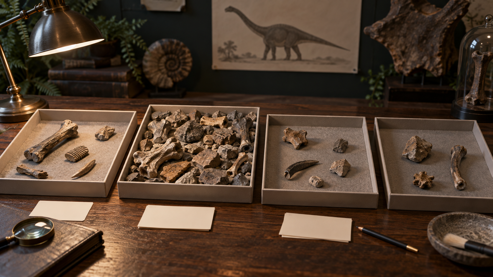 Qualitative Illustration ungleicher Fossilbeprobung, keine Messgrafik. Die Studie analysierte 466 Nachweise aus einer Sammlung mit 43 Gattungen; der Fundanteil der Morrison-Formation verzerrt die einfache Zählung.